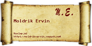 Moldrik Ervin névjegykártya